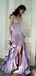 Elegant Spaghetti Strap A-line Split Side Prom Dress, Evening Dress, PD99