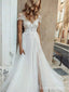 Elegant Appliques A-line Long Wedding Dress,  WD23