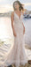 Sexy V-neck Mermaid Long Wedding Dress,  YWD01