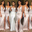 Elegant V-neck Halter  A-line Long Bridesmaid Dress,  BD0001