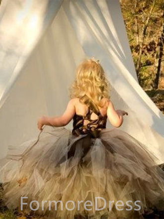 Lovely A-line Halter Long Flower Girl Dress,  FGD13