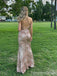 Elegant Halter A-line Split Side Long Prom Dress, Evening Dress, PD106