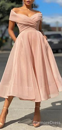 Elegant V-neck Off-Shoulder Long Homecoming Dress,  HD113