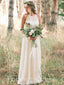 Simple sleeveless A-line Long Wedding Dress,  WD07