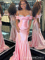 Elegant Off-Shoulder Spaghetti Strap Mermaid Long Prom Dress, PD112