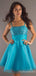 Elegant Spaghetti Strap A-line Short Mini Long Homecoming Dress,  HD116