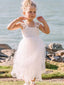 Elegant Square Lace A-line Long Flower Girl Dress,  FGD81