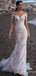 Elegant V-neck Off-Shoulder Mermaid Long Wedding Dress, WD136