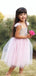 Sparkly Sequins Light Pink A-line Long Flower Girl Dress,  FGD82