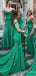 Elegant V-neck Off-Shoulder Mermaid Long Bridesmaid Dress,  BD138