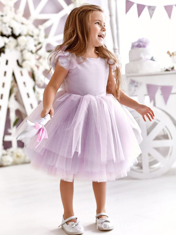 Simple Tulle A-line Long Flower Girl Dress,  FGD87