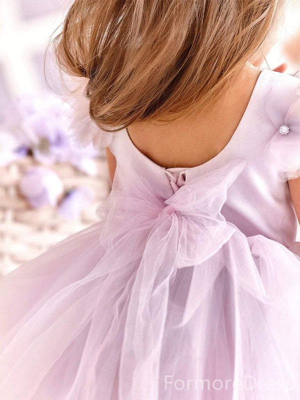 Simple Tulle A-line Long Flower Girl Dress,  FGD87