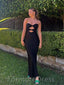 Sexy Black Mermaid Sweatheart Strapless Long Prom Dress,Evening Dress,PD15