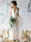 Sexy V-neck Spaghetti Strsap A-line Long Wedding Dress,  WD08