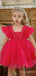 Elegant Red Ruffles A-line Long Flower Girl Dress,  FGD89