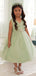 Elegant V-neck A-line Long Flower Girl Dress,  FGD92