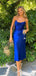 Elegant Blue Spaghetti Strap A-line Prom Dress,Evening Dress,PD16