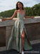 Elegant Strapless Split Side A-line Long Prom Dress, PD120