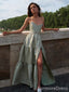 Elegant Strapless Split Side A-line Long Prom Dress, PD120