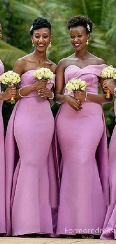 Simple Sweatheart Mermaid Long Bridesmaid Dress,  BD155