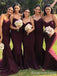 Elegant Sweatheart Spaghetti Strap Mermaid Long Bridesmaid Dress,  BD157