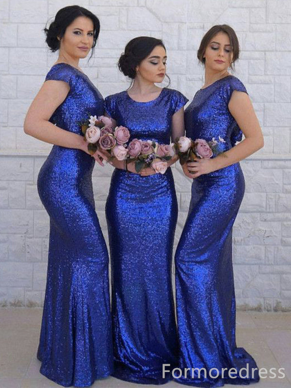 Sparkly Sequins Mermaid Long Bridesmaid Dress,  BD158