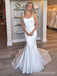 Elegant Spaghetti Strap Mermaid Long Wedding Dress, WD141