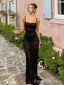 Sexy Black Spaghetti Strap Mermaid Long Prom Dress, Evening Dress,PD131