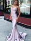 Elegant V-neck Spaghetti Strap Mermaid Long Bridesmaid Dress,  BD162