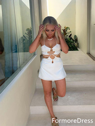 Sexy Spaghetti Strap A-line Short Mini Homecoming Dress,  HD14