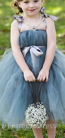 Lovely Spaghetti Strap A-line Long Flower Girl Dress, FGD15