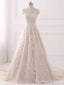 Elegant Strapless Sleeveless Lace A-line Long Wedding Dress, WD150