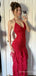 Sexy Red Halter Mermaid Long Prom Dress, Evening Dress,PD137