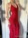 Sexy Red Halter Mermaid Long Prom Dress, Evening Dress,PD137