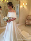 Simple Off-Shoulder Strapless A-line Long Wedding Dress, WD152