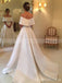 Simple Off-Shoulder Strapless A-line Long Wedding Dress, WD152