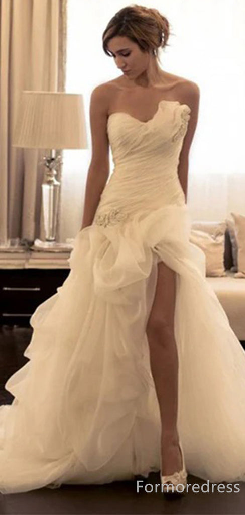 Gorgeous Strapless Split Side Mermaid Long Wedding Dress, WD153