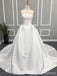 Elegant Strapless Sleeveless A-line Long Wedding Dress, WD155