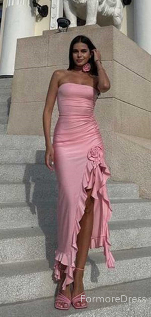 Elegant Strapless Split Side Mermaid Long Prom Dress, Evening Dress,PD142