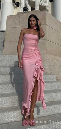 Elegant Strapless Split Side Mermaid Long Prom Dress, Evening Dress,PD142