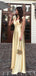 Elegant Yellow V-neck Mermaid Long Prom Dress, Evening Dress,PD143