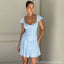 Simple Light Blue A-line Short Mini Homecoming Dress,  HD213