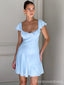 Simple Light Blue A-line Short Mini Homecoming Dress,  HD213