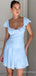 Simple Light Blue A-line Short Mini Homecoming Dress,  HD213