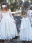 Lovely Lace A-line Long Flower Girl Dress,  FGD16