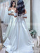 Elegant V-neck Off-Shoulder Split Side A-line Long Wedding Dress, WD159