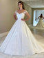 Gorgeous Sweatheart Off-Shoulder Lace A-line Long Wedding Dress, WD160