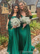 Elegant V-neck Off-Shoulder Mermaid Long Bridesmaid Dress,  BD176