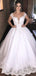 Elegant Cap Shoulder Lace Appliques A-line Long Wedding Dress, WD161