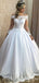 Elegant Off-Shoulder Strapless Long Sleeves A-line Long Wedding Dress, WD162